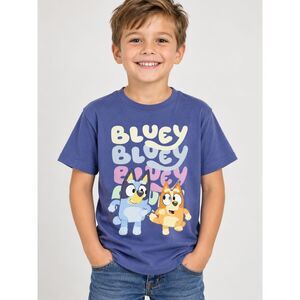 Bluey & Bingo Kids T-Shirt Size 4T Blue Cartoon Graphic Short Sleeve Tee